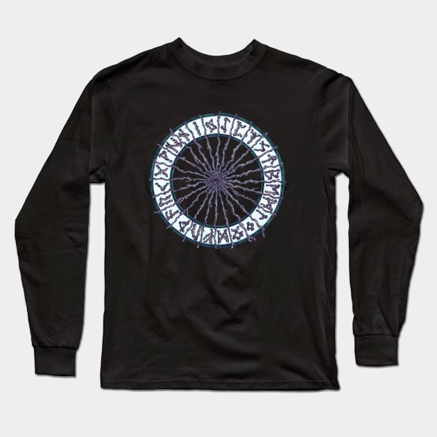 Elder Futhark Rune Wheel Long Sleeve T-Shirt by NicoleWhelan